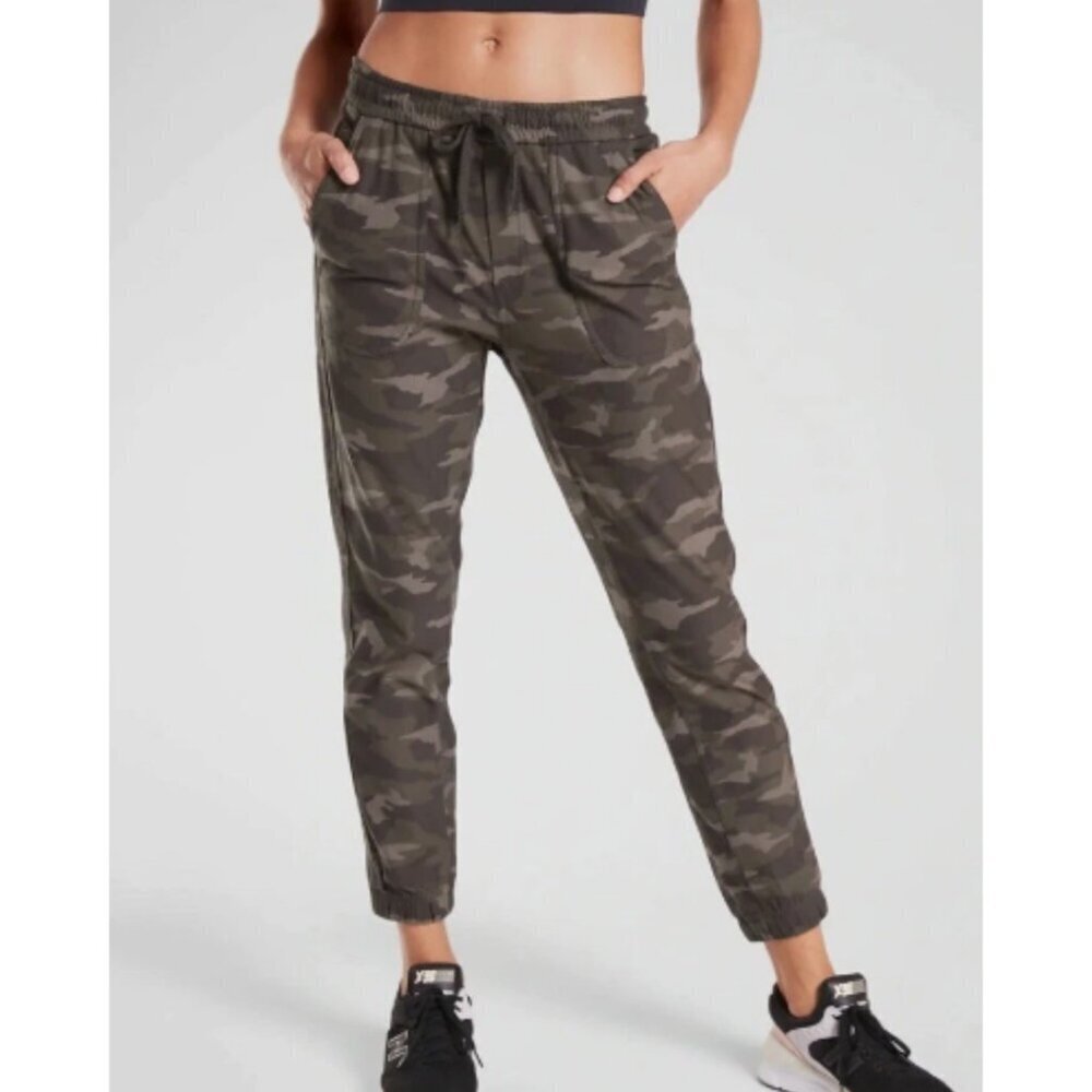 Athleta Camo Farallon Jogger Olive Camo Size 2 Casual Travel - 47515